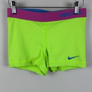 ✨3/$25✨ Nike Neon Lime Shorts with Purple Waistband - S